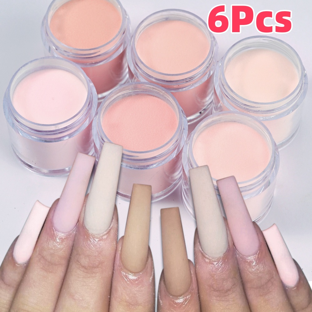 Nail Art Ombre - 6 ألوان عارية/وردي مسمار الفن الاكريليك