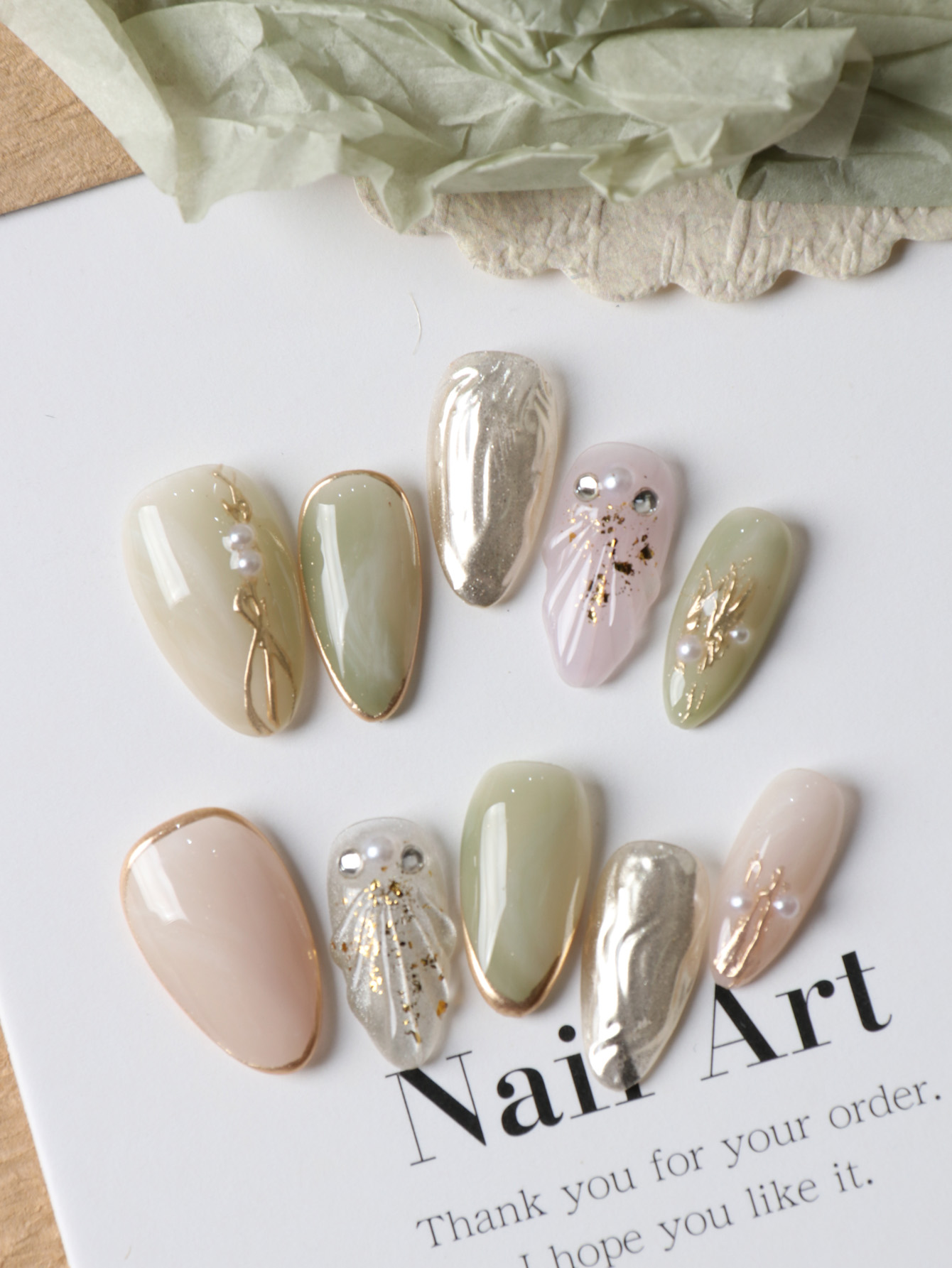 Nail Adhesive Tab - 10 قطع من الأظافر الاصطناعية الأكريليكية