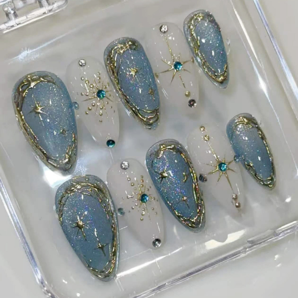 Nail Art Inspo - 24 قطعة من أظافر صناعية لاصقة