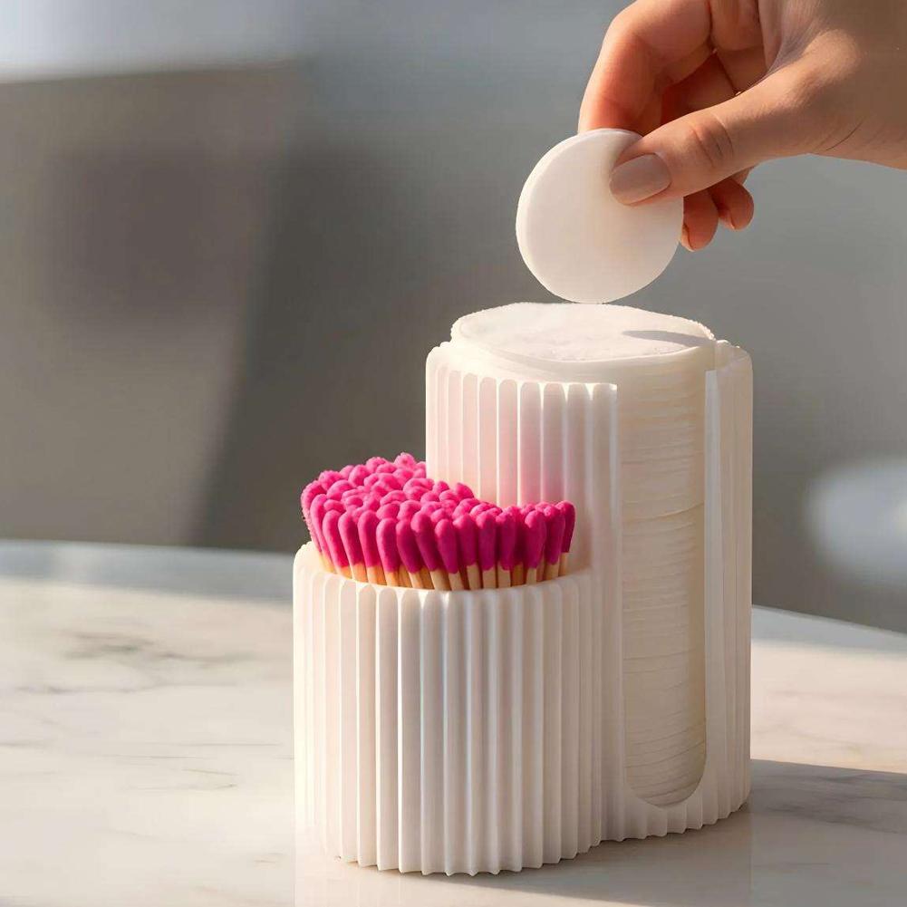 Nail Art Inspo - صندوق تخزين أعواد القطن، حامل وسادات