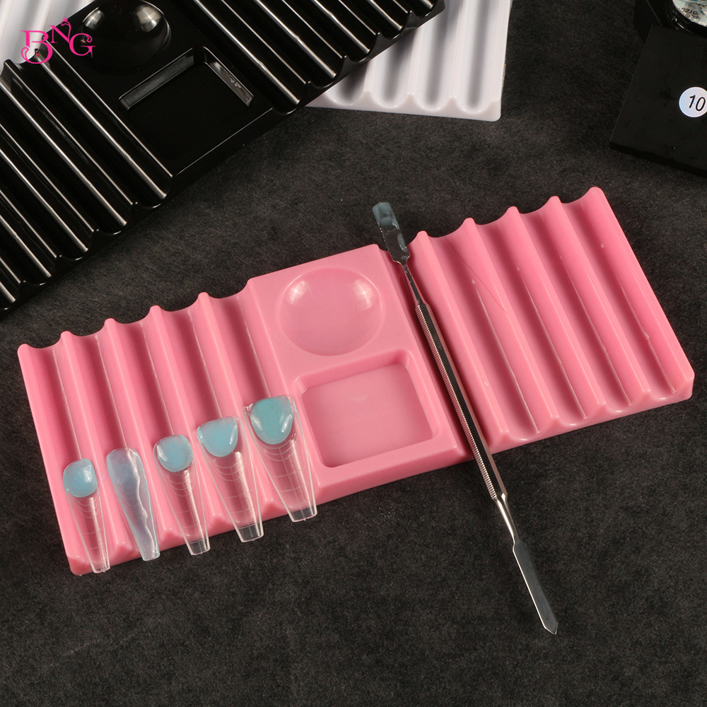 Nail Art Ombre - حامل أقلام بلاستيكي مزدوج الشكل من