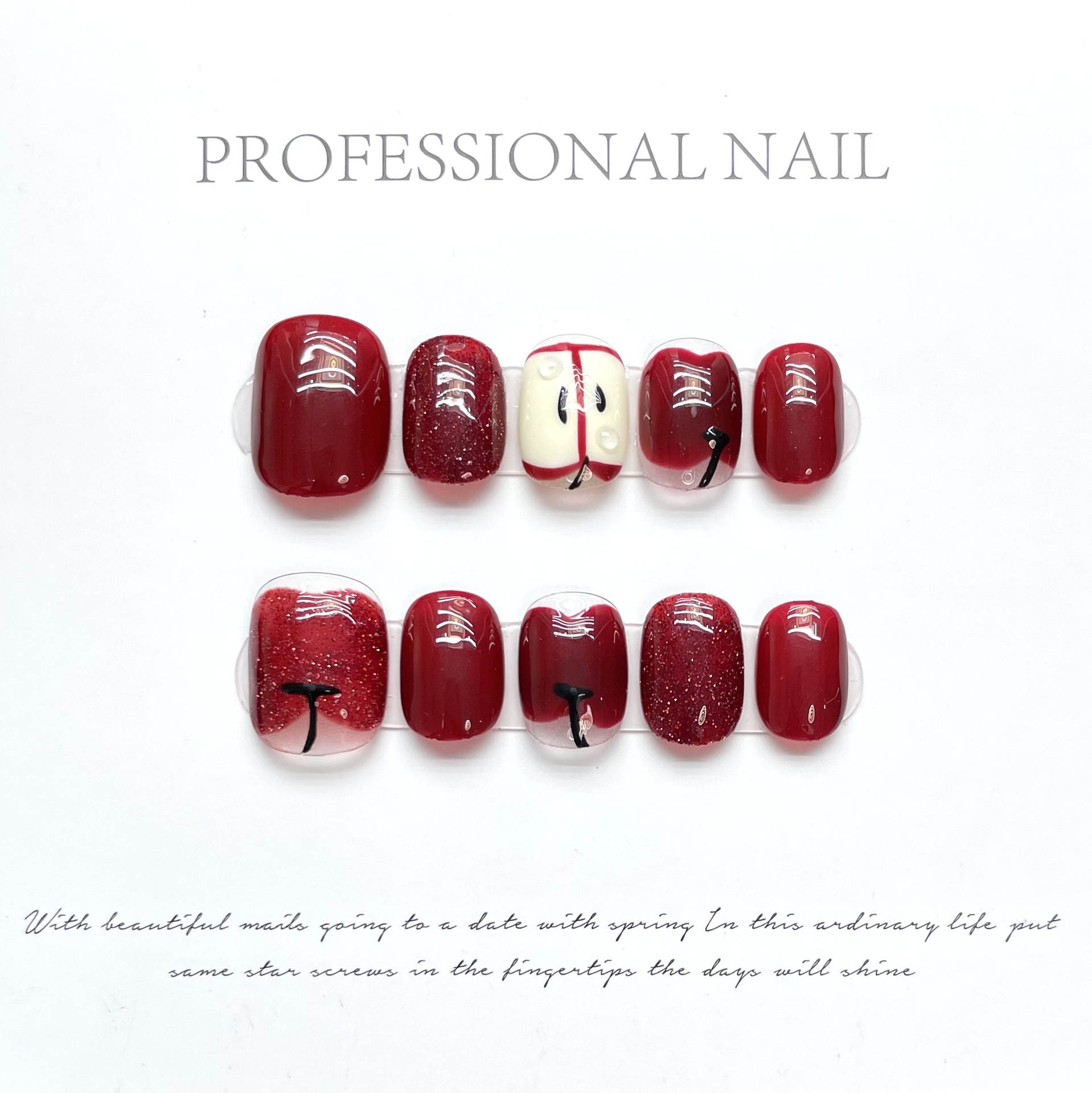 Nail Adhesive Tab - أظافر فاخرة يدوية الصنع تضغط على