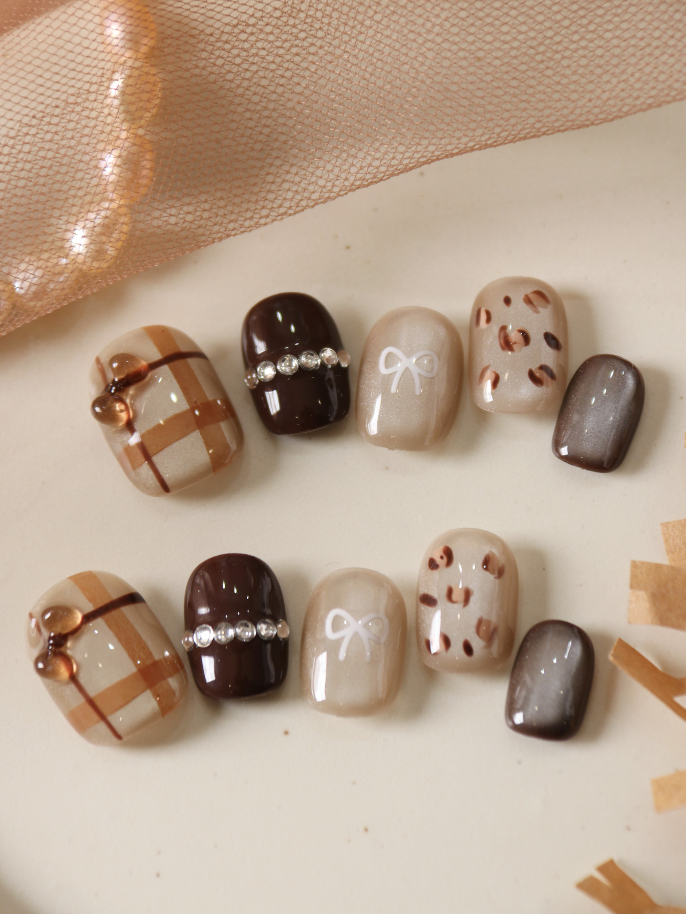 Nail Adhesive Tab - 10 قطعة اضغط على الأظافر قصيرة