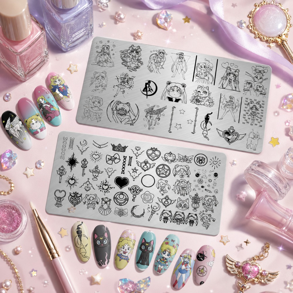 لوحة ختم الأظافر بتصميم سيلور  - مراجعة Nail Art Inspo وسعره