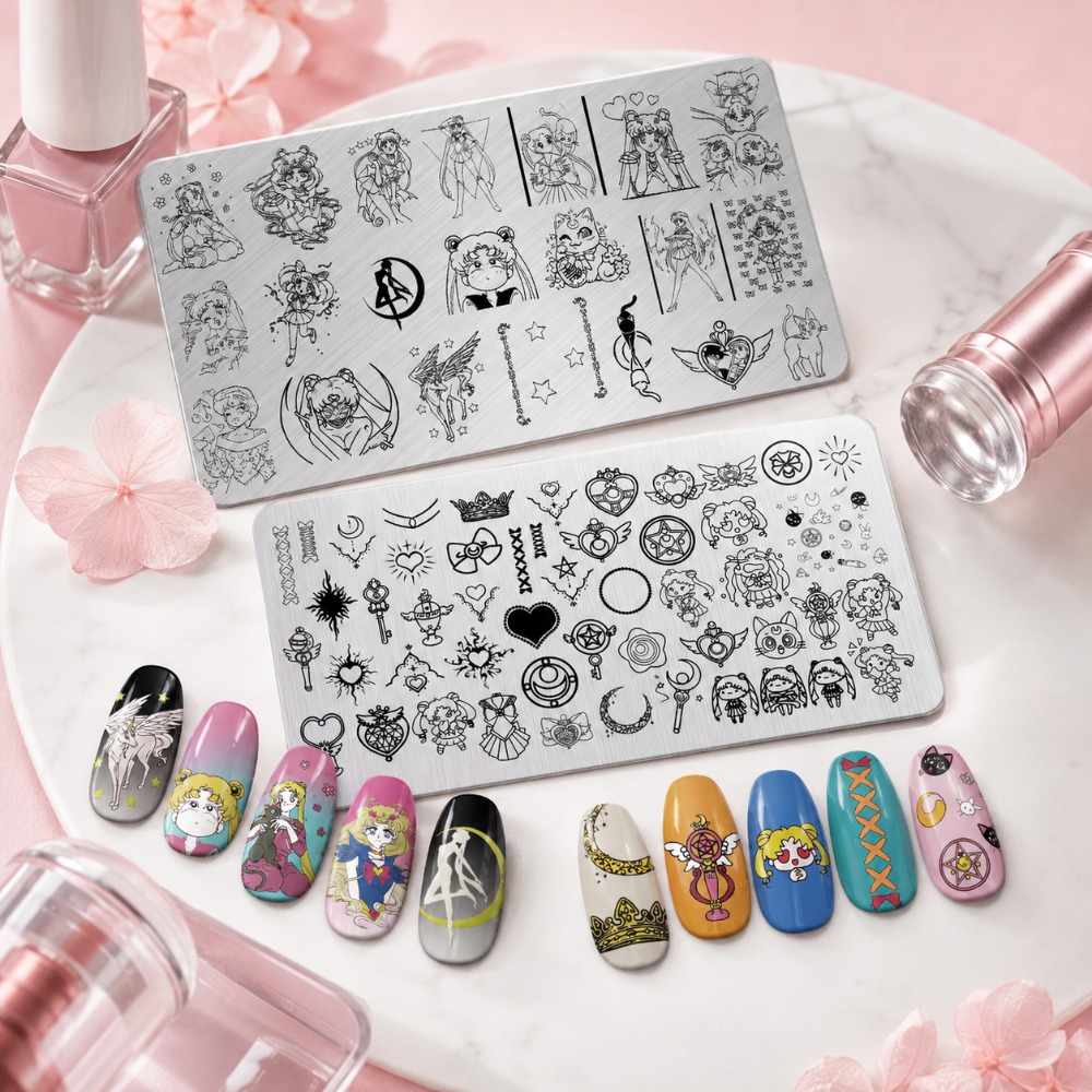لوحة ختم الأظافر بتصميم سيلور  - مراجعة Nail Art Inspo وسعره