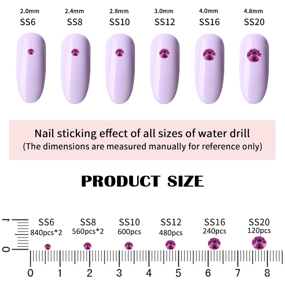 أحجار الراين الزجاجية المسطحة  - مراجعة Nail Art Fuchsia وسعره
