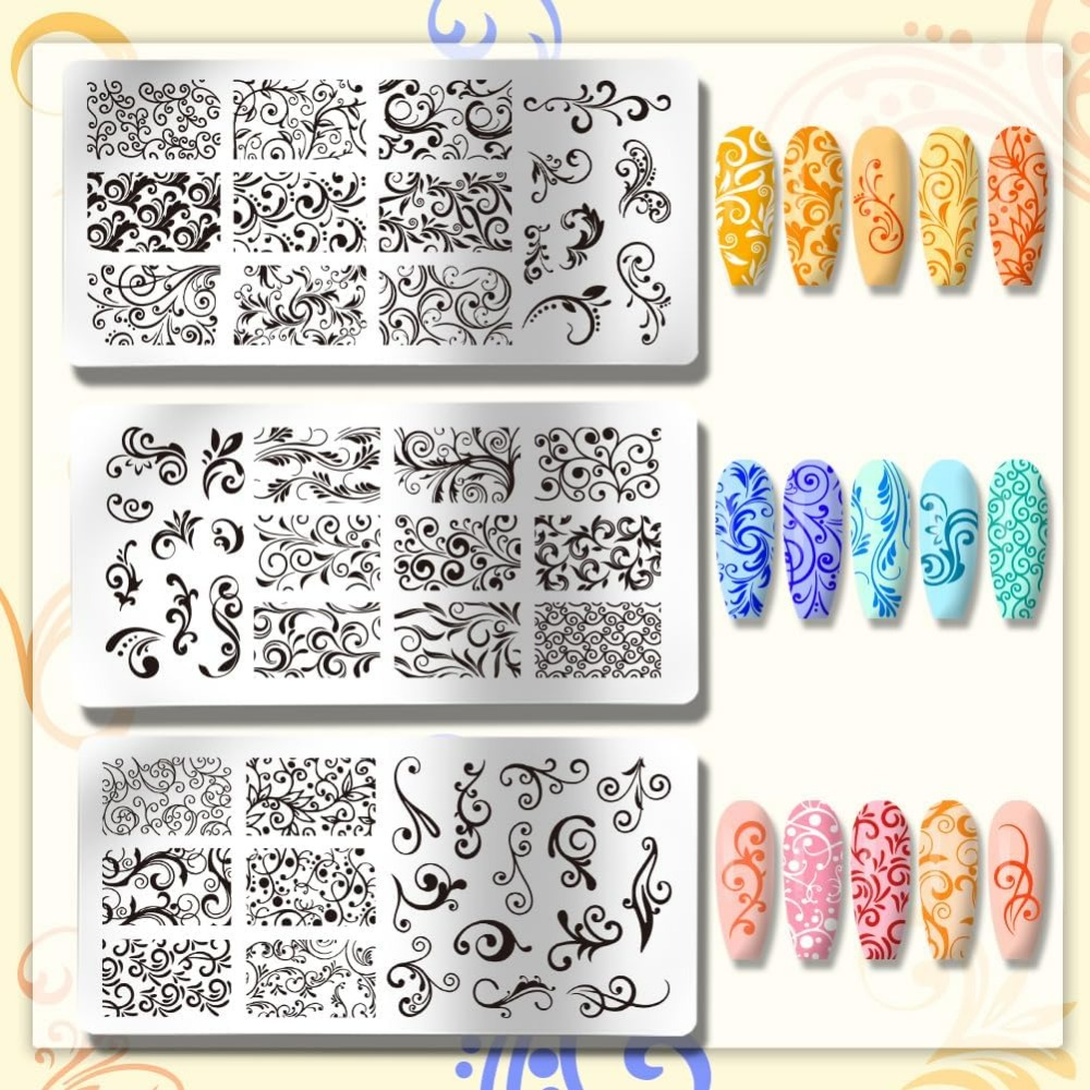 3 قطعة نمط دوامة مسمار الفن قو - مراجعة Nail Art Inspo وسعره