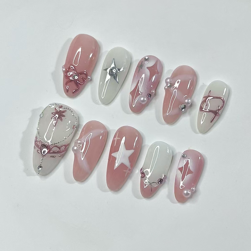 24 قطعة مجموعة أظافر اللوز الق - مراجعة Nail Art Inspo وسعره