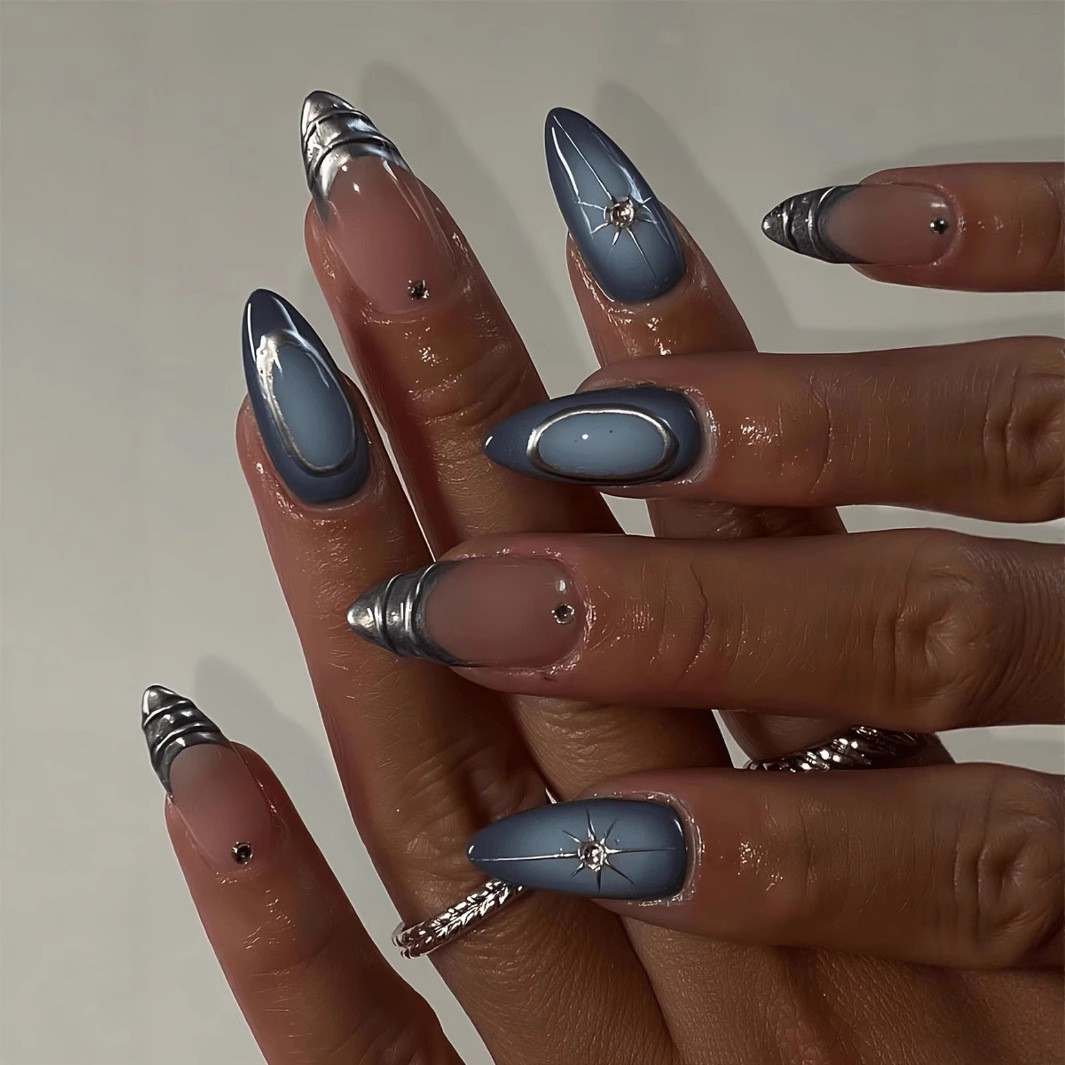 24 قطعة مجموعة أظافر اللوز الق - مراجعة Nail Art Inspo وسعره